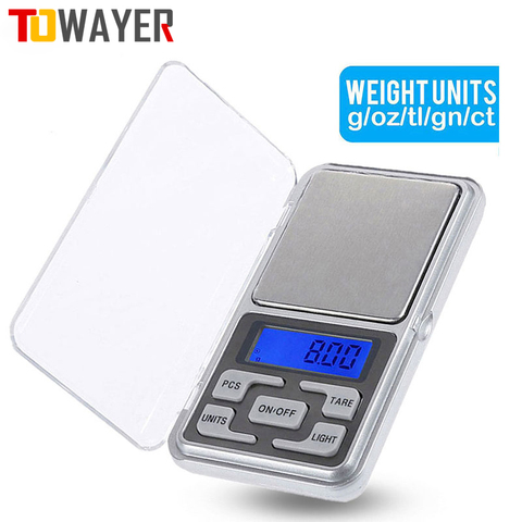 Electronic Digital Pocket Scale 0.01g Precision Mini Jewelry Weighing Scale Backlight Scales 0.1g for Kitchen 100/200/300/500g ► Photo 1/6