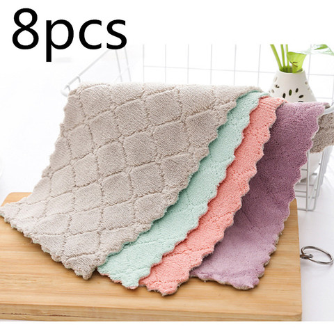 8pcs Household Super Absorbent Microfiber Towel Kitchen Dish Cloth Non-stick Oil Washing  Rag  Tableware Cleaning Wiping Tools ► Photo 1/6
