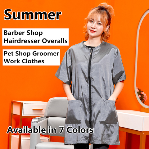 Summer Pet Shop Uniform Apron Waterproof and Breathable Work Clothes Anti-dust Beautician Apron Dog Cat Grooming G0623 ► Photo 1/6