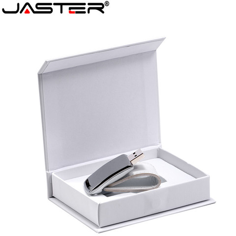 JASTER Custom Logo For USB 2.0 Flash stick 64GB 32GB 4GB 8GB 16GB Pendrive Leather Usb+Gifts Box(Over 10pcs Free Logo) ► Photo 1/6