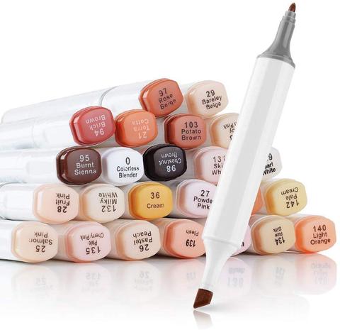 24 Color Marker pens Skin Brown Series Color for Portrait Sketch Drawing Paint Art Design School Animation Mango Supply ► Photo 1/6