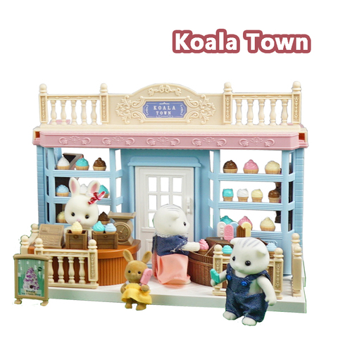 DIY Bakery Bus Room Ice Cream Shop Flower Shop Birthday Gift 1:12 Forest Animal Family Koala Villa Doll Furniture Toy ► Photo 1/6