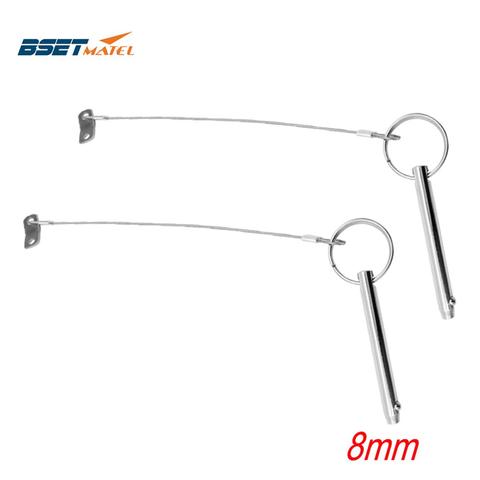 2X 8*76mm SS 316 Boat Top Bimini Quick Release Ball Pin with Lanyard Marine Hardware Deck Hinge Replacement Accessories ► Photo 1/5