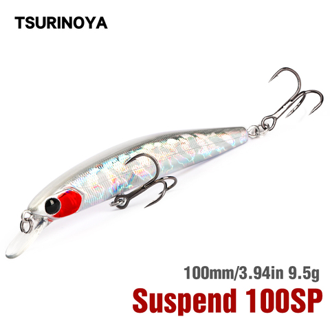 TSURINOYA 100SP Suspending Minnow Fishing Lure DW70 100mm 9.5g Jerkbait Pike Bass Crankbait Wobbler Hard Bait  fishing gear ► Photo 1/6