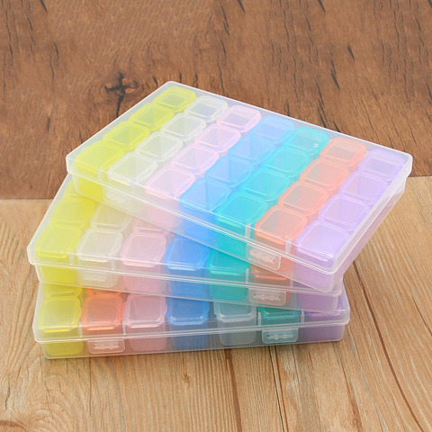 1Pcs 28 Grids Colorful Compartment Plastic Storage Box Jewelry Earring Bead Screw Holder Case Display Organizer Containe ► Photo 1/6