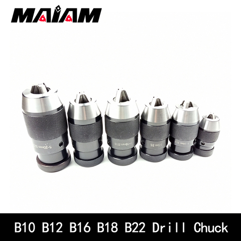 B10 0.5-6mm B12 B16 B18 B22 1-10mm 1-13mm 1-16mm 5-20mm industrial self-tightening drill chuck Automatic Locking chuck collet ► Photo 1/6