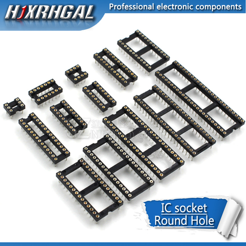 1PCS Round Hole IC socket Connector DIP 6 8 14 16 18 20 24 28 40 pin Sockets DIP6 DIP8 DIP14 DIP16 DIP18 DIP20 DIP28 hjxrhgal ► Photo 1/1