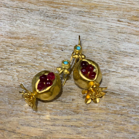 Pomegranate Design Gold Earrings for Women Female Wedding Party Dangle Earrings Boho Jewelry Accessories Gifts for her ► Photo 1/2