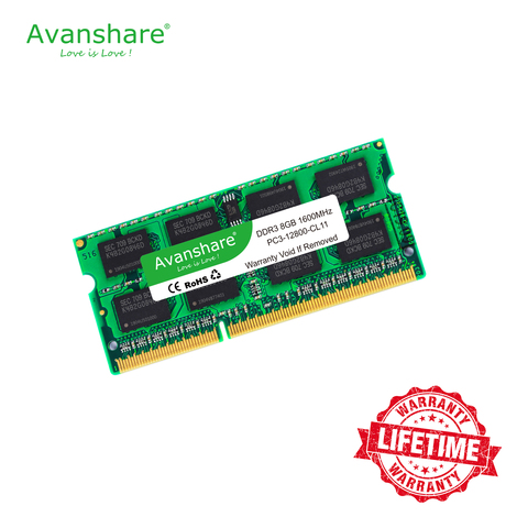 Avanshare 2gb 4gb 8gb DDR3 1600Mhz 1333mhz SO-DIMM DDR3L Memory Ram Memoria 1.5V 1.35V For Laptop Notebook Computer ► Photo 1/6