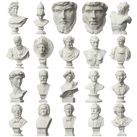 30 Types Mini resin Figurine Celebrities Home Decor Drawing Practice Plaster Statue Famous Sculpture Gypsum Bust Portraits ► Photo 1/1