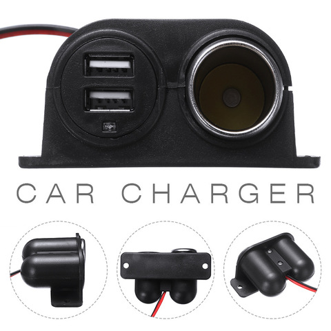 12 V Car Cigarette Lighter Socket Dual USB Charger Splitter Power Adapter 3.1A USB Quick Charger For Motorcycles Boats Adapter ► Photo 1/6