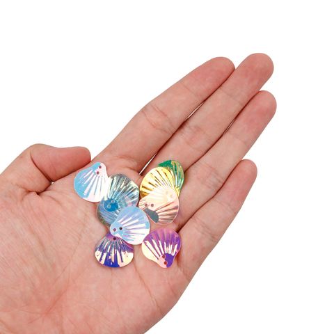 30PCS Shell Heart Shape Plastic Sheet Flash Spinner Blade Fly Tying Streamer Shinning Attractor Fishing Spoon Tail Accessories ► Photo 1/6