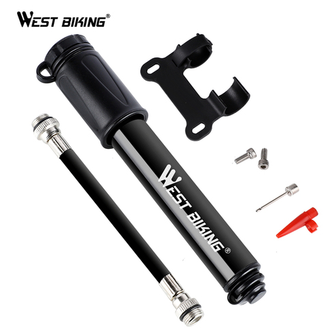 WEST BIKING Bicycle Pump Mini Portable MTB Road Bike Pump Cycling Inflator Presta Schrader Valve Hose Pumps Bicycle Accessories ► Photo 1/6