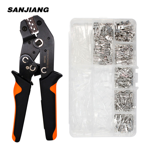 SN-48B crimping pliers 270pcs 2.8/4.8/6.3mm Crimp Terminals Kit Insulated Seal Electrical Wire connector crimp tool plier set ► Photo 1/6
