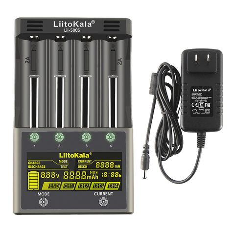 LiitoKala Lii-500S Lii-PD4 Lii-S6 Lii-500 attery Charger for 18650 26650 21700 18350 AA AAA 3.7V 1.2V lithium NiMH battery ► Photo 1/6