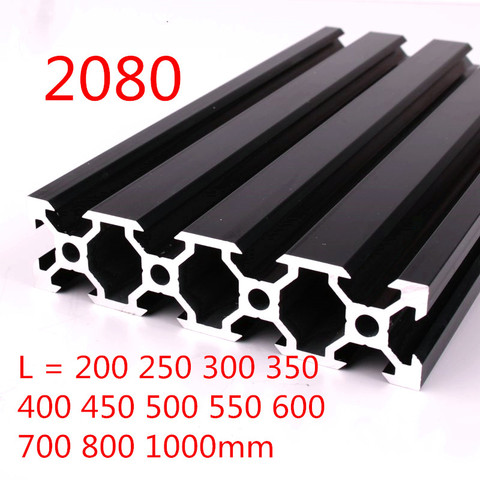 100mm-800mm Black 2080 Aluminum Profile Extrusion Frame for CNC Laser Engraving Machine Tool Woodworking DIY ► Photo 1/4