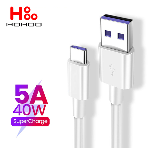 5A USB Type c Cable For Huawei mate 40 P40 p30 pro Honor Xiaomi Fast Charging Cable 2M For Samsung galaxy A50s A20s Type-c Cable ► Photo 1/6