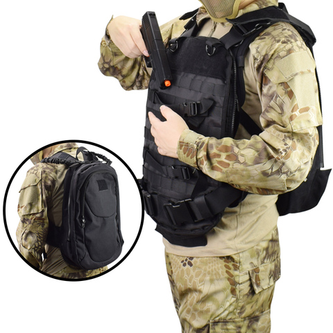 ActionUnion Tactical Backpack Vest Combat 600D Oxford Molle Adjustable Military Bag Invisible Flip Up Knapsack Army CS Outdoor ► Photo 1/6