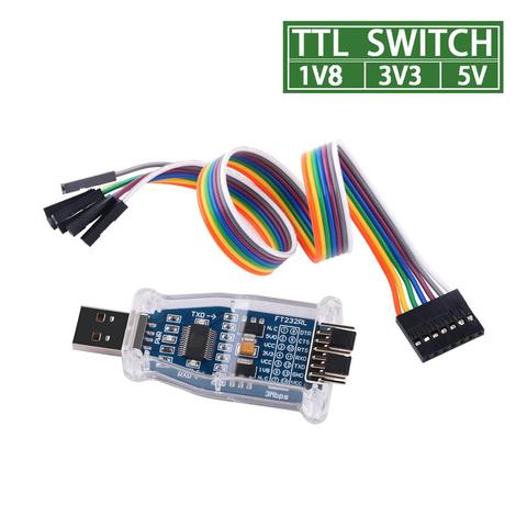 FTDI USB to 1.8V 3.3V 5V TTL UART Switch Serial Adapter Module Support Win7/8/10/Android/Mac os ► Photo 1/4