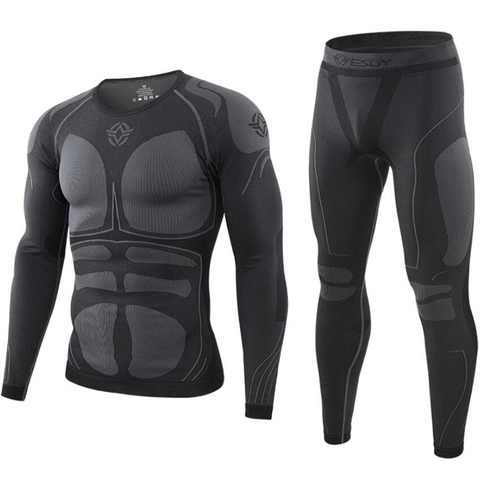 Seamless tight tactical thermal underwear men Outdoor sports function breathable training cycling thermo underwear long johns ► Photo 1/6
