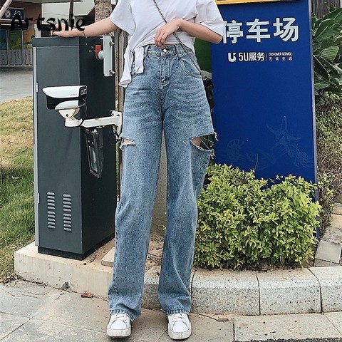 Artsnie High Waist Blue Casual Denim Pants Women Winter 2022 Vintage Hole  Boyfriends Jeans Long Pants Female Loose Jeans Mujer - Price history &  Review, AliExpress Seller - Artsnie Outfitters Store