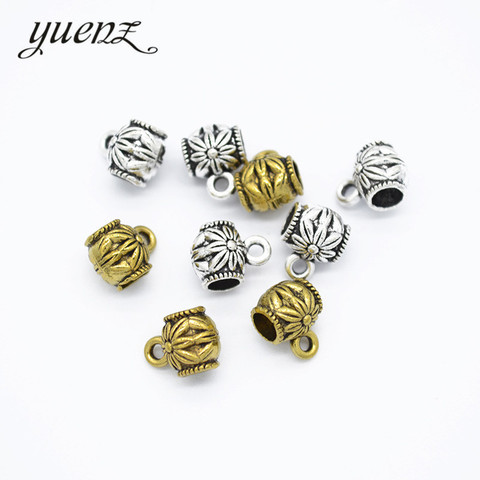 YuenZ 25pcs 2 colour Antique Silver color Big Hole Beads Fit  Metal Zinc Alloy  DIY Beads Charm for Bracelets 10*8*7mm R218 ► Photo 1/3