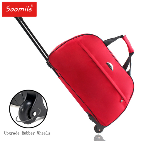 2022 New Women Men travel bag on wheels Rolling luggage bag Trolley Duffle Carry-On bag with Pull rod ► Photo 1/6