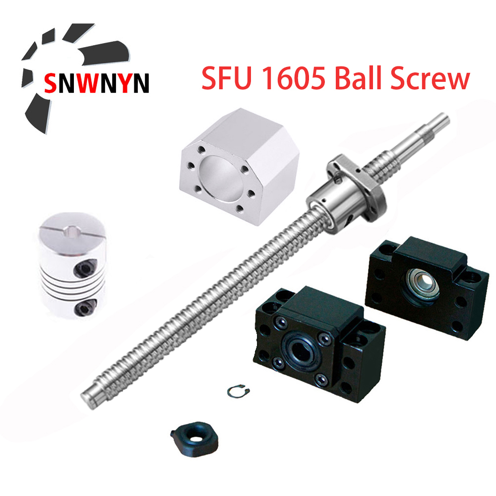 Ball Screw SFU1605 200-650mm Ball Screw C7 1605 Flange Single Ballnut 