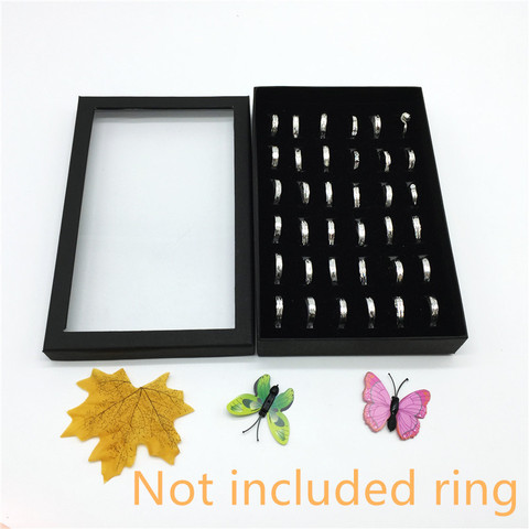 36-Slot Jewelry Ring Display Box Tray Organizer Earrings Trinket Show Case Velvet Organizer Storage Box Gift For Jewelleries ► Photo 1/5