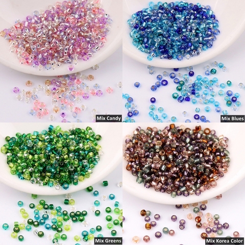 Multi Size 1.5mm 2mm 3mm 4mm Czech Silver Lined Glass Seed Beads 15/0 12/0 8/0 6/0 Round Spacer Garments DIY Bead  35 Colors 10g ► Photo 1/6