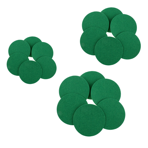 Air Hockey Table Pushers Felt Pads, Set of 6, Green, 60mm/74mm/94mm ► Photo 1/6