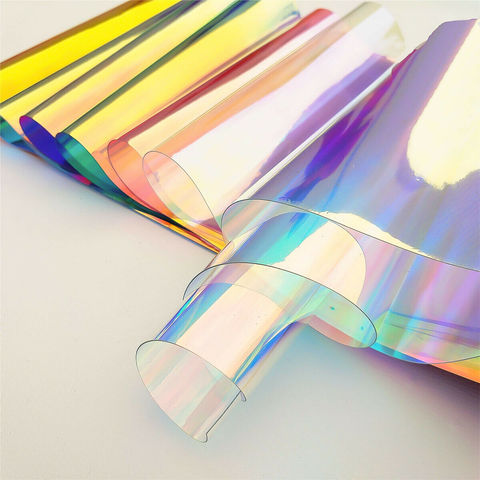 20*30/95cm Transparent PVC Fabric Iridescent Holographic Laser Rainbow Shiny Vinyl DIY Bow Earring Making Craft Bag Sheet/Roll ► Photo 1/6