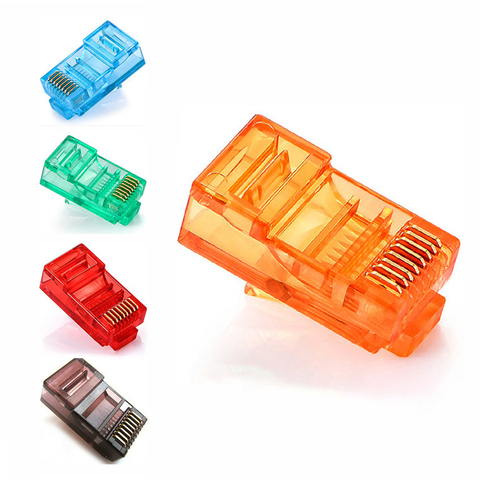 20PCS RJ45 Ethernet Cables Module Plug Network Connector RJ-45 Crystal Heads Cat5 Color Cat5e Gold Plated Cable ► Photo 1/1