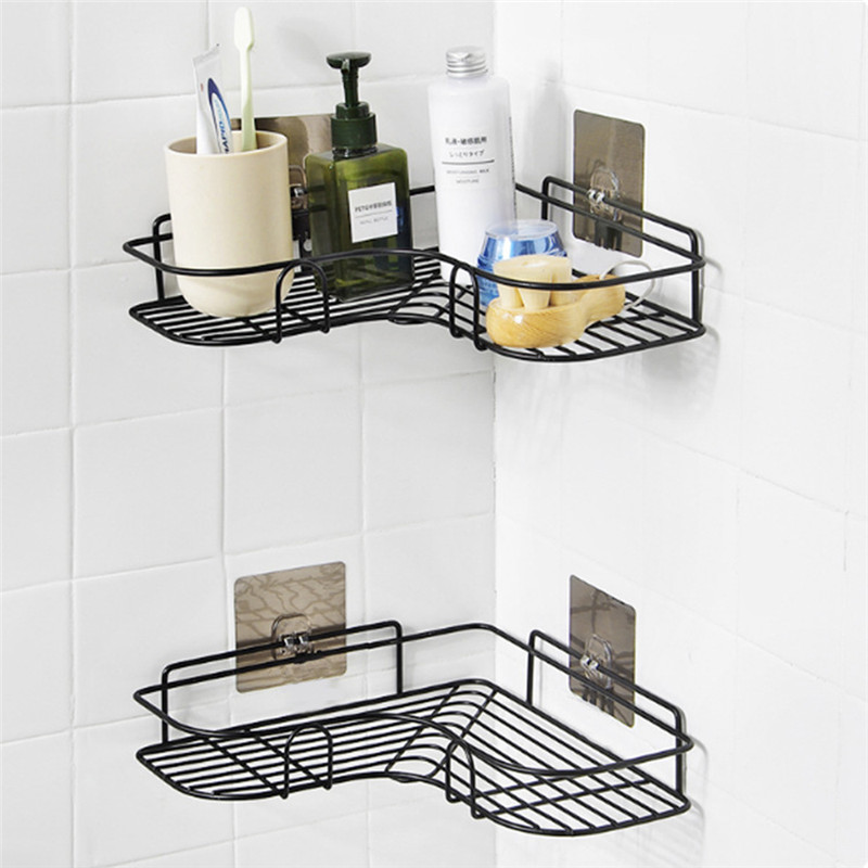 Metal Shower Caddy Bathroom Shelf Corner Rack Organiser Storage Triangular Shelf 