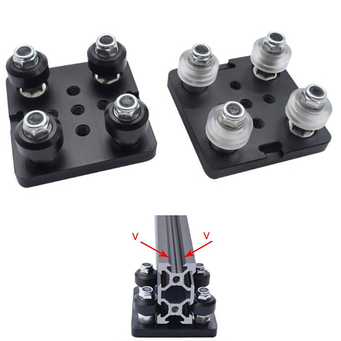 1PC V gantry plat set special slide plate Pulley with Black/ White wheels 3D Printer Parts for 2040 V-slot aluminum profiles ► Photo 1/5