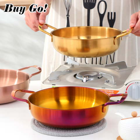 Household Stainless Steel Hotpot Flat Bottom Cooking Pan Pot Cookware Shallow Stew Seafood Kitchen Stockpot For Induction Cooker ► Photo 1/6