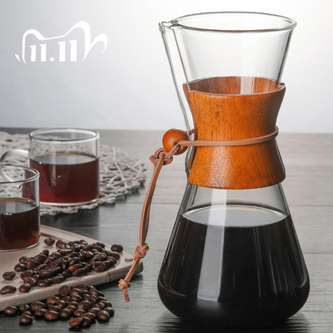 400ml 600ml 800ml Resistant Glass Coffee Maker Coffee Pot Espresso Coffe Machine With Stainless Steel Filter Pot ► Photo 1/6