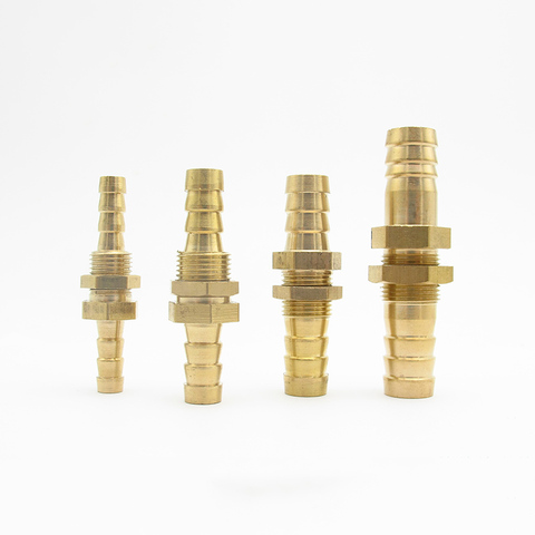4mm 6mm 8mm 10mm 12mm 14mm 16mm 19mm 25mm Hose Barb Bulkhead Brass Barbed Tube Pipe Fitting Coupler Connector Adapter ► Photo 1/2