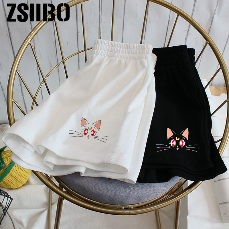 2022 summer new style women's animated pet wide-leg sports casual shorts, women's loose fit shorts, women's high-waist shorts ► Photo 1/6