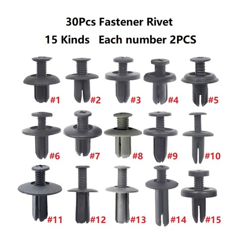 New Mixed Auto Bumper Wheel Eyebrow Fender Plastic Fastener Screw Rivet For All Cars Clip Set ► Photo 1/6