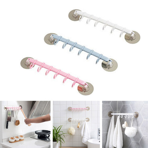 Wall Mounted Bathroom Organizer Hooks Towel Holder Kitchen Accessories Cupboard Storage Rack Shelf Bathroom Holder Key Hooks ► Photo 1/6