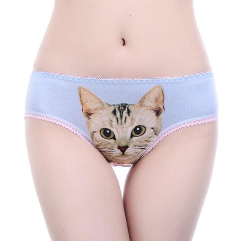 2022 Women Sexy 3D Cat Printing Panties Underwear Cotton Briefs Panty Trousers Sexy Lingerie Intimates Briefs Shorts Underpants ► Photo 1/6