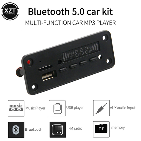 Car Bluetooth Module 5.0 MP3 WMA Decoder Board Module DC 5V 12V USB SD/TF AUX FM Call Audio 2*3W Amplifier Remote Control ► Photo 1/1