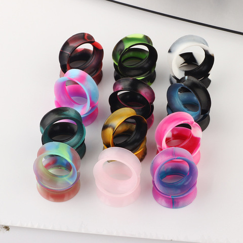 24pcs/lot  Soft Silicone Tunnels Ear Gauges Plugs Stretchers Expander 6mm/8mm/10mm/12mm/14mm/16mm ► Photo 1/6