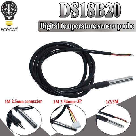 1PCS DS1820 Stainless steel package Waterproof DS18b20 temperature probe temperature sensor 18B20 For Arduino ► Photo 1/6