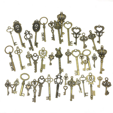 20-46pcs Metal Alloy Retro Key Pendant DIY Crafts Supplies Jewelry Bracelets Earring Necklace Decor Materials Punk Accessories ► Photo 1/6