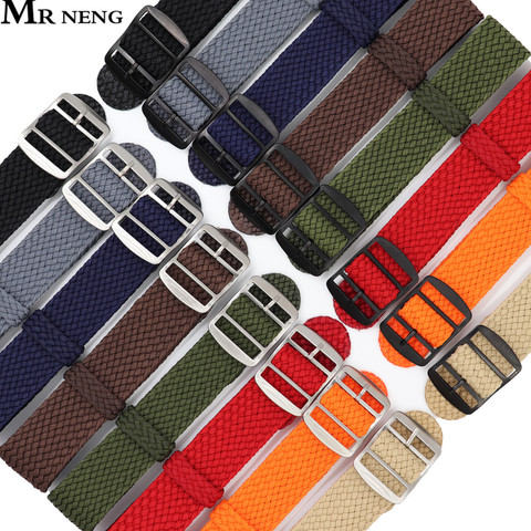 Watchband 18 20 22mm For Perlon Nylon Replacement Vintage Wrist Watch Band Belt Strap With Black&Silver Brushed Buckle Man Watch ► Photo 1/6