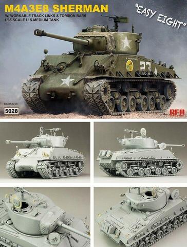 Rye Field 5028 1/35 M4A3E8 SHERMAN with workable track links 2022 New RMF Model ► Photo 1/4