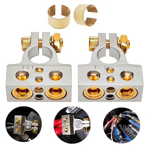 Negative Terminal Positive Terminal Car Battery Terminal Clamp Connectors Kit Gold-plated Adapter Set Car Accessories ► Photo 1/6