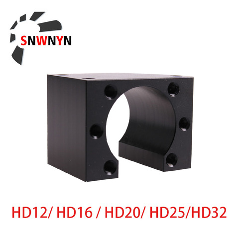 HD12 SFU1204 HD16 HD20 HD25 HD32 Open Type Black Housing Bracket Holder 1pcs HD12 Inner Hole 22mm Or 24mm  Ball Nut Mount Base ► Photo 1/6